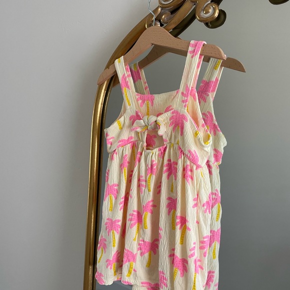 Zara Kids Dress with Pink and Yellow Palm Trees - Picture 2 of 2